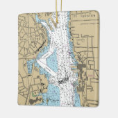 New London CT Chart Keramisch Ornament (Links)