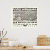 New London, CT Panoramic Map - 1911 Poster (Keuken)