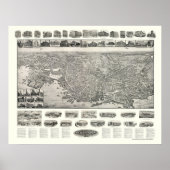 New London, CT Panoramic Map - 1911 Poster (Voorkant)