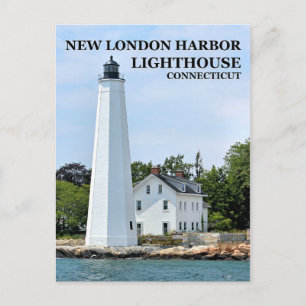 New London Harbour Lighthouse, Connecticut Briefka Briefkaart