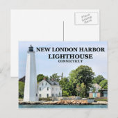 New London Harbour Lighthouse, Connecticut Briefka Briefkaart (Voorkant / Achterkant)