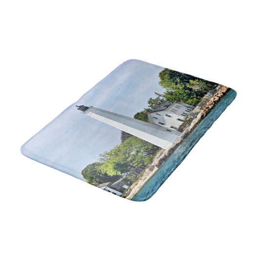 New London Harbour Lighthouse, CT Bath Mat (Gekanteld)