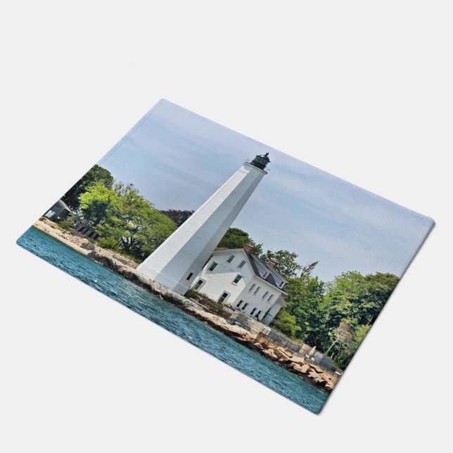 New London Harbour Lighthouse, CT Door Mat (Schuin)