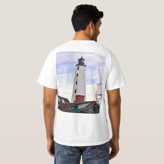 New London Harbour Lighthouse CT dubbelzijdig TShi T-shirt (Achterkant volledig)