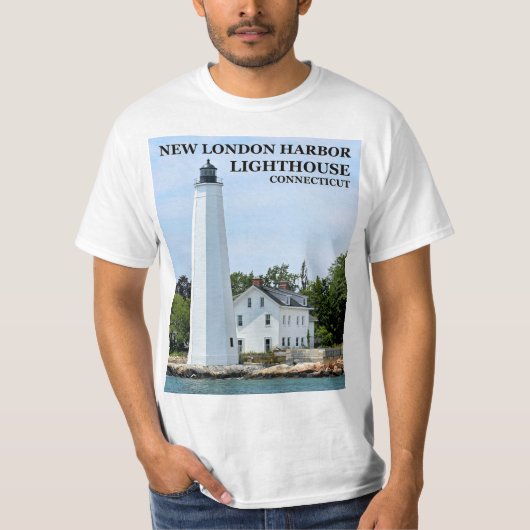 New London Harbour Lighthouse CT dubbelzijdig TShi T-shirt (Voorkant)