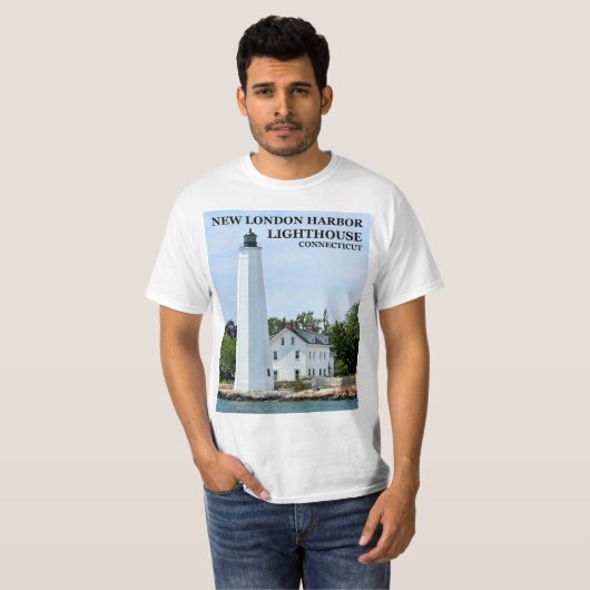 New London Harbour Lighthouse, CT T-Shirt (Voorkant volledig)
