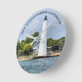 New London Harbour Lighthouse, CT Wall Clock Ronde Klok (Hoek)