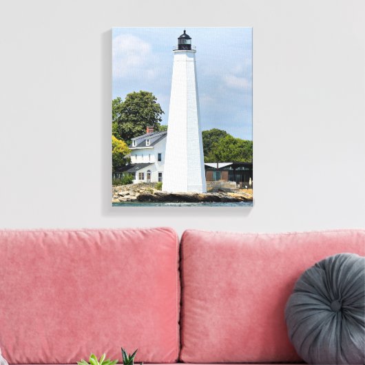 New London Harbour Lighthouse CT Wrapped Canvas (Insitu (Woonkamer))