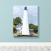 New London Harbour Lighthouse CT Wrapped Canvas (Insitu (Houten vloer))