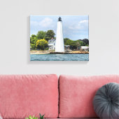 New London Harbour Lighthouse CT Wrapped Canvas Afdruk (Insitu (Woonkamer))