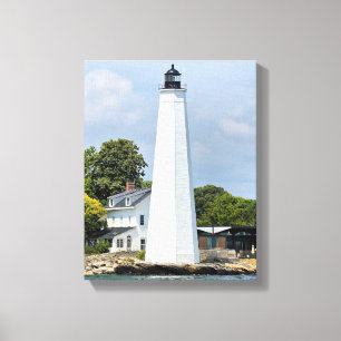 New London Harbour Lighthouse CT Wrapped Canvas Afdruk