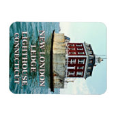 New London Ledge Light, Connecticut Photo Magnet Magneet (Horizontaal)