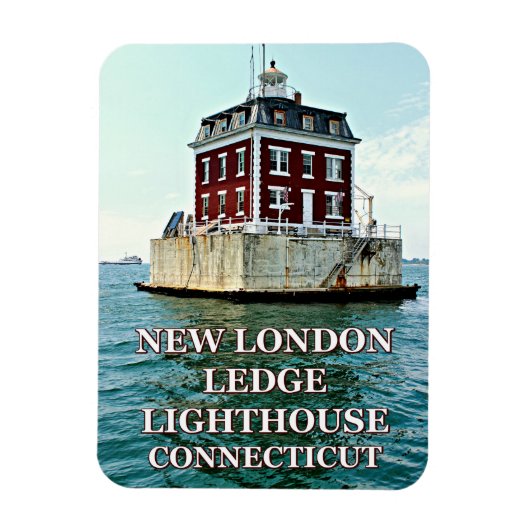 New London Ledge Light, Connecticut Photo Magnet Magneet (Verticaal)