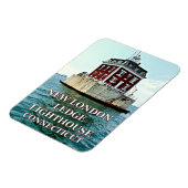 New London Ledge Light, Connecticut Photo Magnet Magneet (Linkerzijde)
