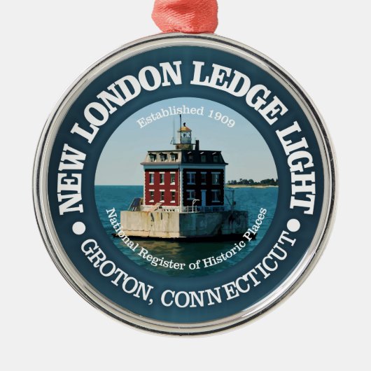 New London Ledge Light Metalen Ornament (Voorkant)