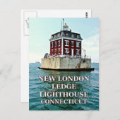 New London Ledge Lighthouse, Connecticut Briefkaar Briefkaart (Voorkant / Achterkant)