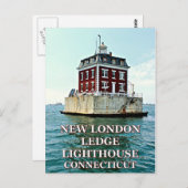 New London Ledge Lighthouse, Connecticut Briefkaar Briefkaart (Voorkant / Achterkant)