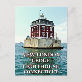 New London Ledge Lighthouse, Connecticut Briefkaar Briefkaart