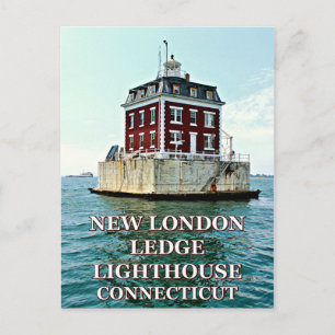 New London Ledge Lighthouse, Connecticut Briefkaar Briefkaart