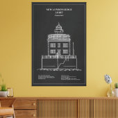 New London Ledge Lighthouse - Connecticut – PD Canvas Afdruk (Insitu (Woonkamer))