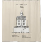 New London Ledge Lighthouse - Connecticut - SBD Douchegordijn (Voorkant)