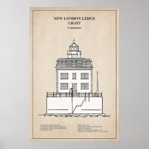 New London Ledge Lighthouse - Connecticut - SBD Poster