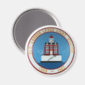 New London Ledge Lighthouse, CT Round Magnet (Voorkant / Achterkant)
