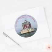 New London Ledge Lighthouse, CT Round Sticker (Envelop)