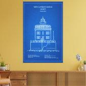New London Ledge Vuurtoren - Connecticut - AD Canvas Afdruk (Insitu (Woonkamer))
