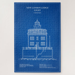 New London Ledge Vuurtoren - Connecticut - AD Legpuzzel