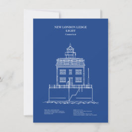 New London Ledge Vuurtoren - Connecticut - AD Notitiekaartje