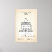 New London Ledge Vuurtoren - Connecticut - SBD Canvas Afdruk (Voorkant)