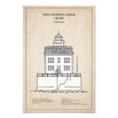 New London Ledge Vuurtoren - Connecticut - SBD Foto Afdruk (Voorkant)