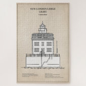 New London Ledge Vuurtoren - Connecticut - SBD Legpuzzel (Verticaal)