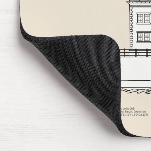 New London Ledge Vuurtoren - Connecticut - SBD Muismat (Hoek)