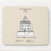 New London Ledge Vuurtoren - Connecticut - SBD Muismat (Voorkant)