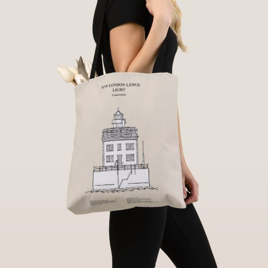 New London Ledge Vuurtoren - Connecticut - SBD Tote Bag (Dichtbij)