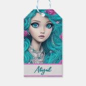 New London Princess met Turquoise Hair en Eyes Cadeaulabel (Voorkant)