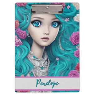 New London Princess met Turquoise Hair en Eyes Klembord
