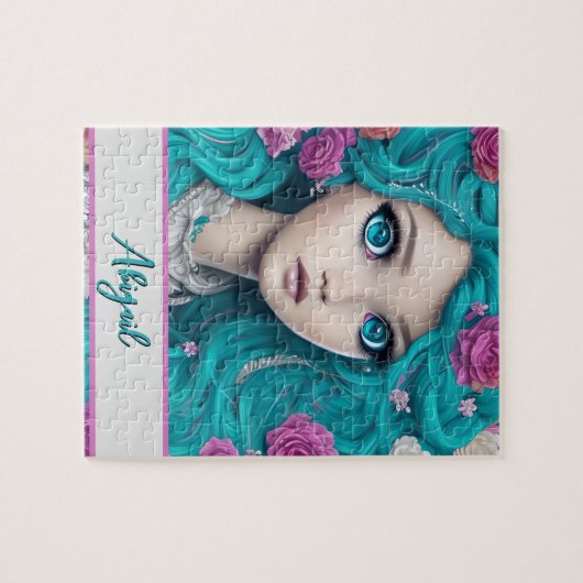 New London Princess met Turquoise Hair en Eyes Legpuzzel (Horizontaal)