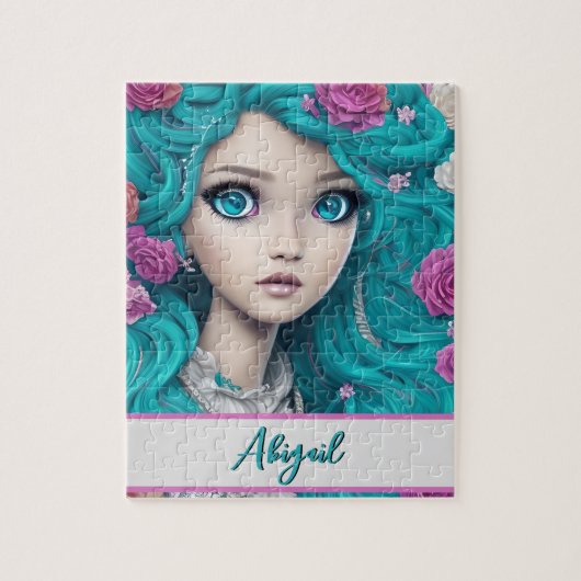 New London Princess met Turquoise Hair en Eyes Legpuzzel (Verticaal)