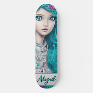 New London Princess met Turquoise Hair en Eyes Persoonlijk Skateboard