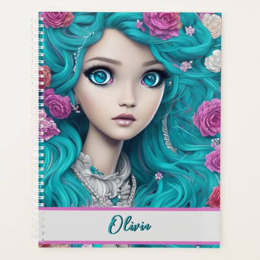 New London Princess met Turquoise Hair en Eyes Planner (Voorkant)
