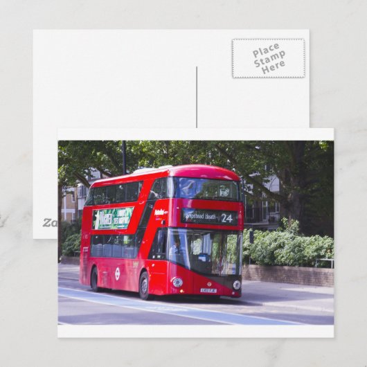 New London Red Bus Briefkaart (Voorkant / Achterkant)