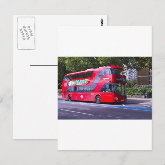 New London Red Bus Briefkaart (Voorkant / Achterkant)
