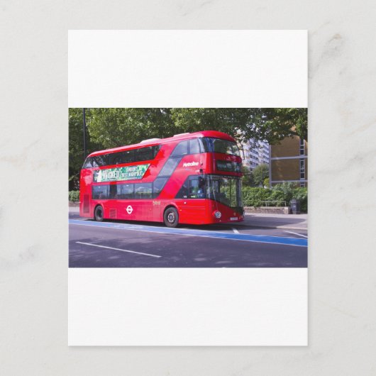 New London Red Bus Briefkaart (Voorkant)