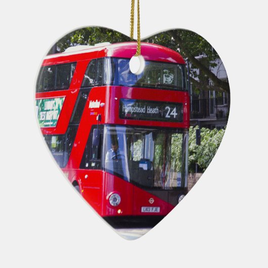 New London Red Bus Keramisch Ornament (Rechts)