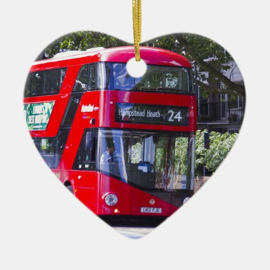New London Red Bus Keramisch Ornament (Voorkant)