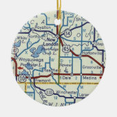 New London WI Keramisch Ornament (Voorkant)