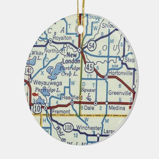 New London WI Keramisch Ornament (Links)